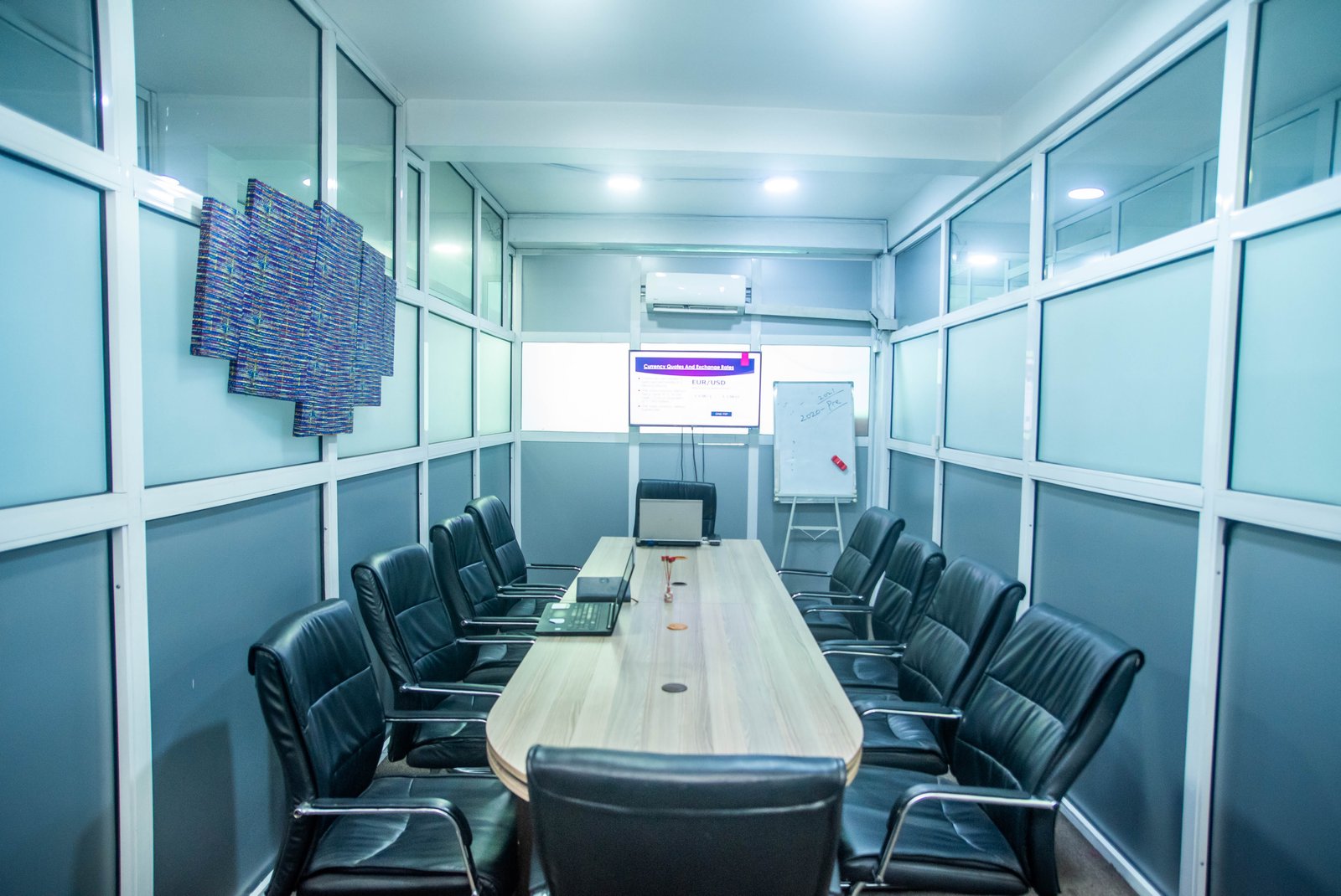 Executive conference room — 12-seat boardroom with presentation facilities